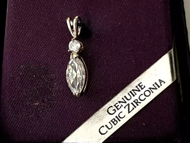 PENDENTIF ARGENT sterling & STRASS Génuine Cubic Zirconia NEUF dans boîte