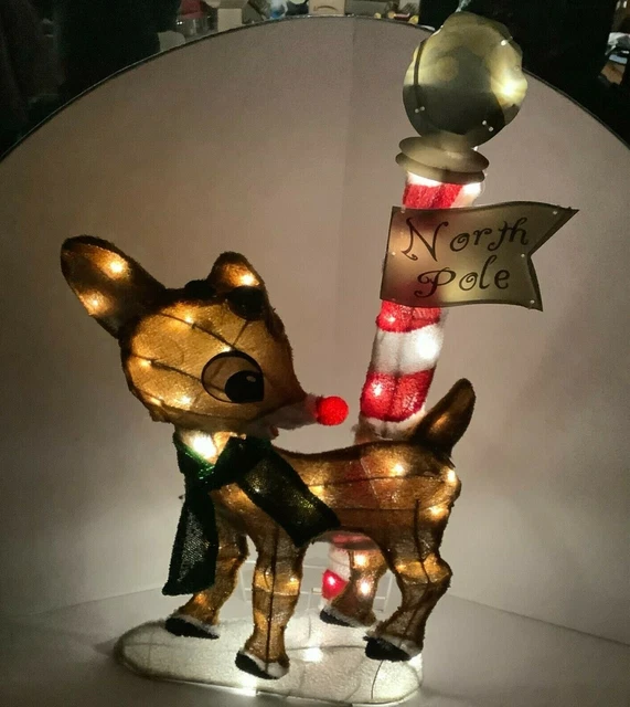 32& RUDOLPH THE RedNosed Reindeer North Pole PreLit Christmas Decor