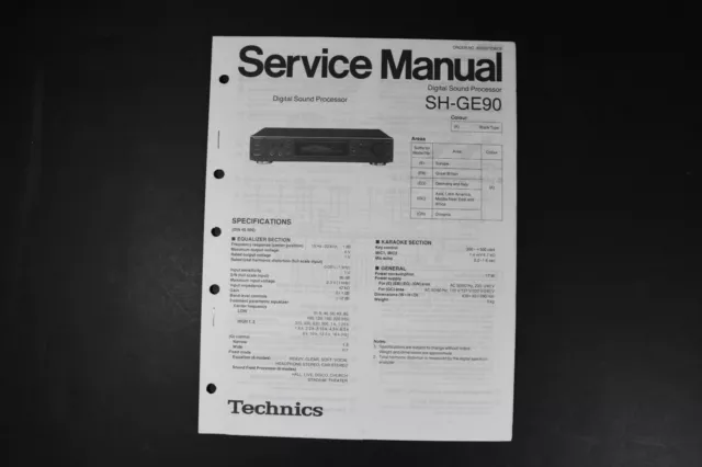 Technics SH-GE90 Digital Sound Processor Service Manual - Original Genuine