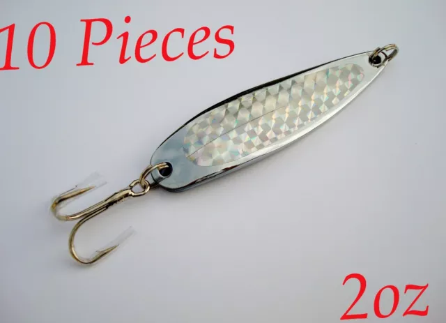 1 TO 100 Pieces 2oz Casting Crocodile Spoons Silver Holographic Fishing  Lures $6.99 - PicClick