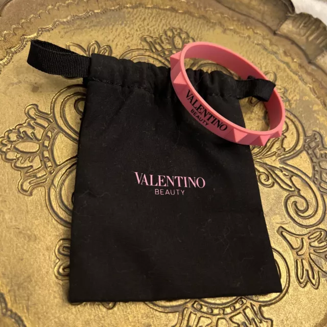 VALENTINO Beauty Uomo Black Bracelet Cuff & Drawstring Dust Bag Pouch  Wristband.