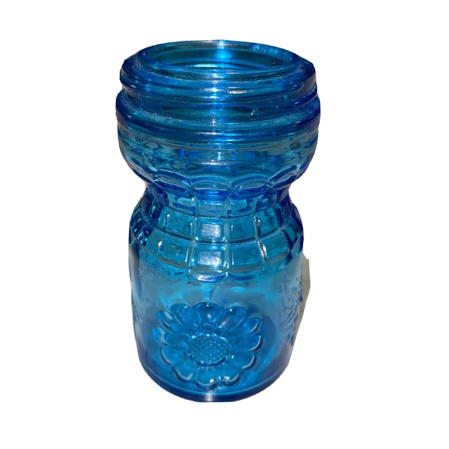 Wheaton Small Light Blue Glass Jar 4 Inches Tall Wheaton Small Light Blue Glass Jar 4 Inches Tall