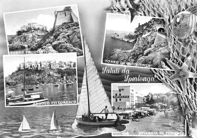 Al13-17B) Saluti Da Sperlonga Vedute Viaggiata Latina