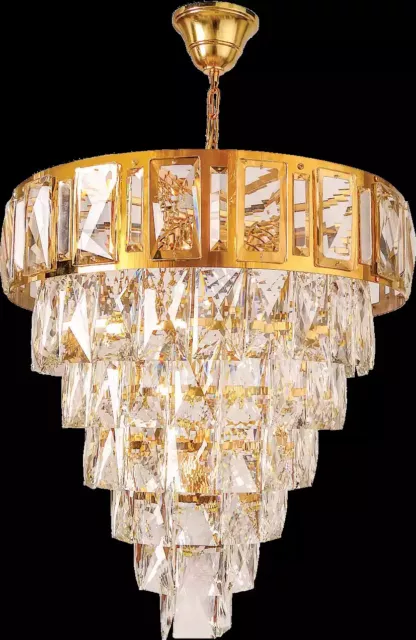 Deckenleuchter Kronleuchter Luxus Gold Deckenlampe Luster Kristall Leuchte