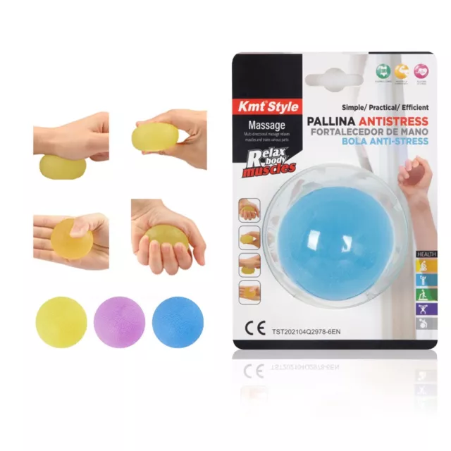 Pallina Antistress Forma Rotondo in Silicone per Fisioterapia Colori Assortiti