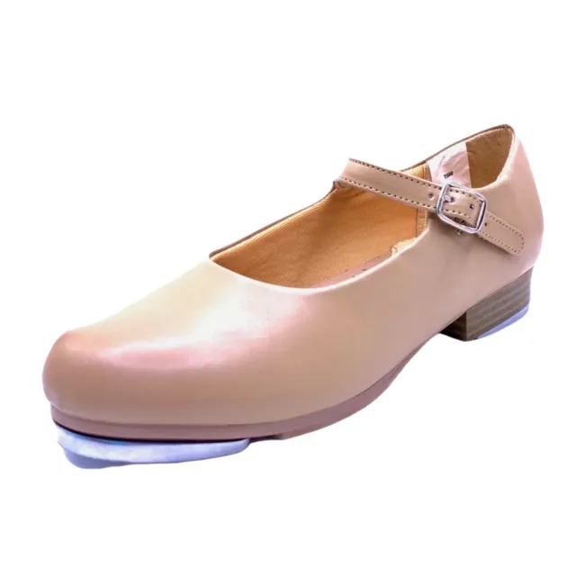 Girls Mary Jane Tap Tan Buckle Size 2.5 Shoes Dance Class New Recital Show