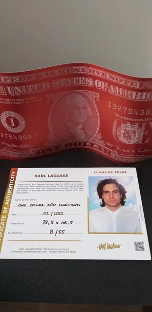 Karl Lagasse, RARE : One dollar Red Christmas signé - 55 exemplaires seulement 2