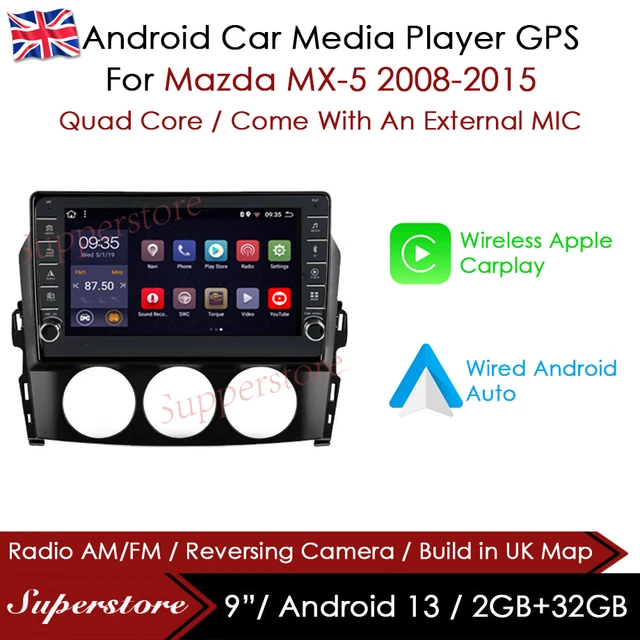 Autoradio Android 13 Per Suzuki Splash/Opel Agila - 9", 4+64GB, CarPlay - Con Telecamera