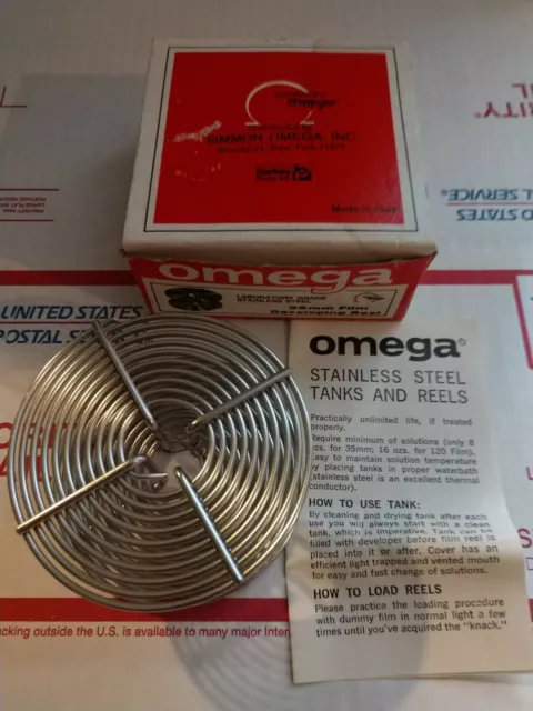 Omega 467-011 35mm Film Developing Reel Darkroom Film JAPAN Stainless Steel NEW