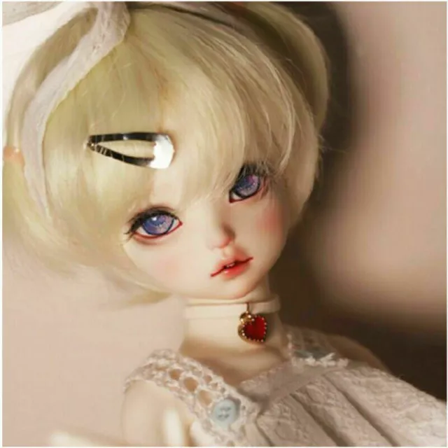 Parrucca trucco viso bambola assemblata 1/6 bella ragazza occhi uniti set completo regalo 4