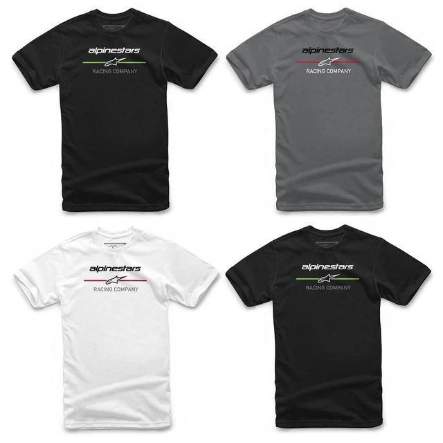 Alpinestars Bettering Classic Tee Casual Mens Cotton T-Shirt Black White Grey