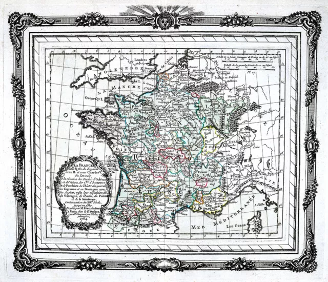 1766 Zannoni Map France Jean II & Charles V Hundred Years War Dauphine Medieval 2