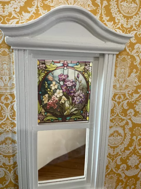 Evening Garden Blooms  Dollhouse Miniature Stained Glass Window Film