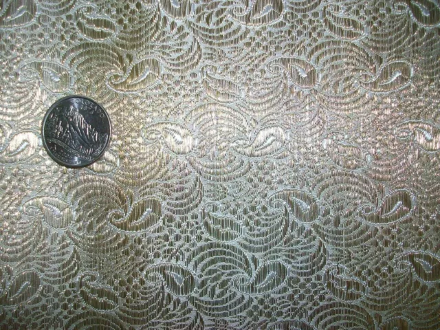 Vintage Heavy Gold Metallic Silk Fabric Bridal Special Occasion 4 1/3 yd Harrods