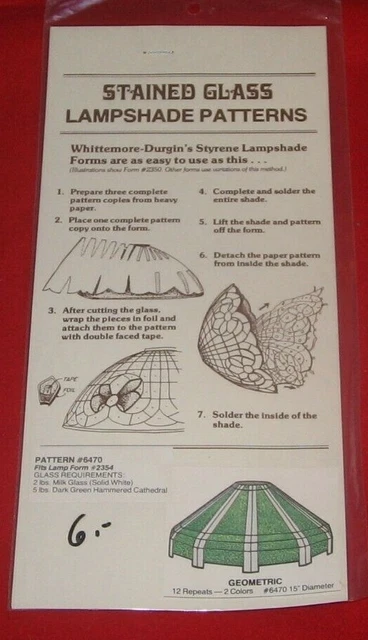 Tiffany-Lampenschirmvorlagen , Whittemore-Durgin ,Pattern , Nr.6470 GEOMETRIC