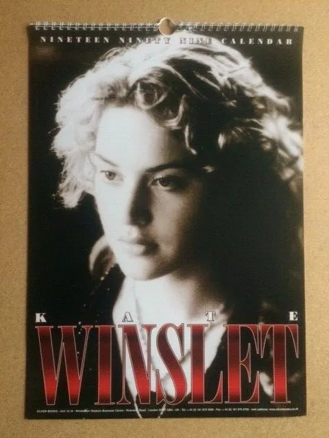 KATE WINSLET Original Vintage Unofficial Oliver Books Calendar 1999 (SP)