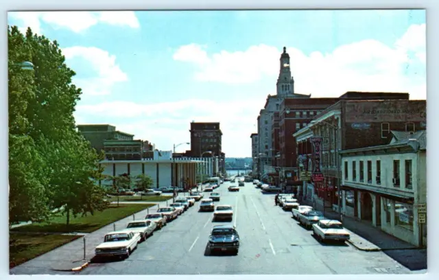 DAVENPORT, Iowa IA ~ MAIN STREET Scene c1960s Scott County Postcard