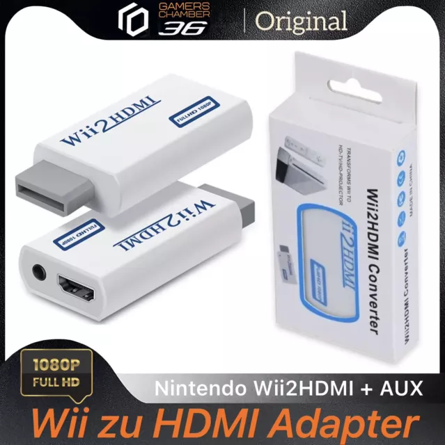 Wii auf zu HDMI Wii2 Adapter Full HD  Konverter 3,5mm Audio Out 720p 1080p HDTV