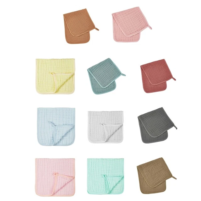 Baby Washcloths Natural Muslin Cotton Face Towels Wrinkled Gauze