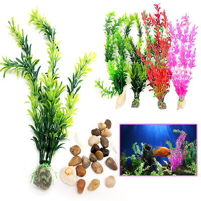 4 Pc Fish Tank Tall Grass Decorations Artificial Aquarium Plant Lush Terrariums