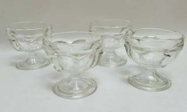 Vintage Federal Glass Dessert Cup Ice Cream Sherbet Sundae Clear Glass Lot Of 4