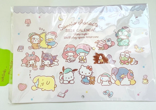 HELLO KITTY SANRIO Characters Wall Calendar 2024 Keroppi Kuromi My