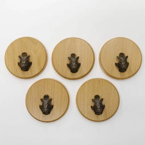 5 Pieza Keilerschilder Redondo Claro Af 13 CM Con 5 X Pequeño Jabalí Cabeza