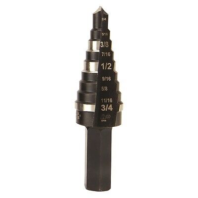 Klein Tools KTSB03 Step Drill Bit Double Fluted #3, 1/4 to 3/4-Inch