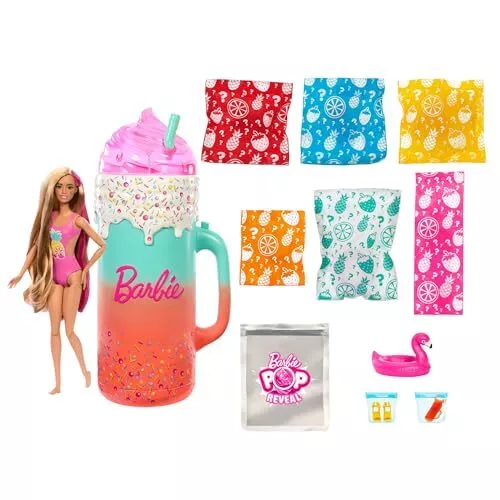 (TG. Piccolo) Barbie - Pop Reveal Sorprese Profumate Serie Frutta, set regalo co 3