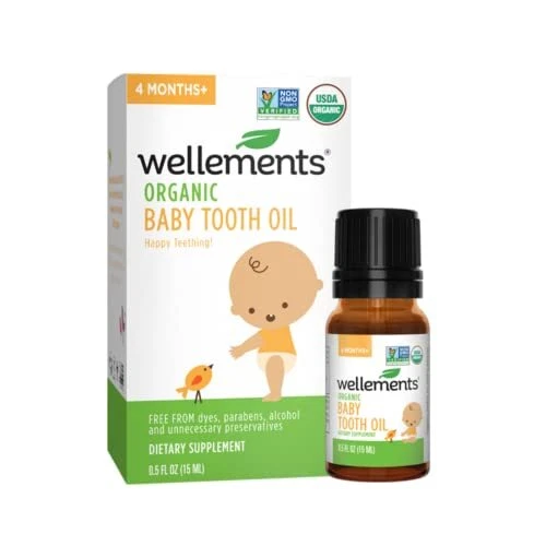Organic Baby Tooth Oil, Gently Soothes Tiny Gums, Natural Teething Relief for...