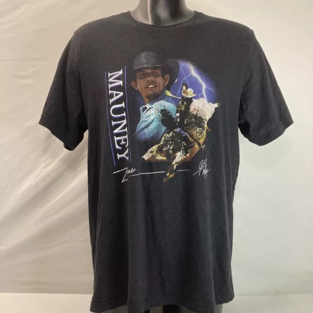 JB Mauney Bull Riding Tshirt Mens 2XL Black Dale Brisby Rodeo Cowboy PBR