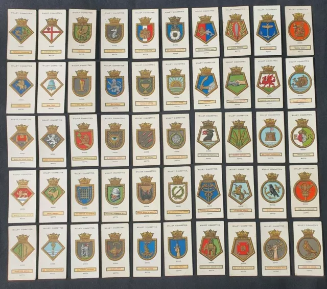 Will's Cigarette Cards Complete Set Ships' Badges Series