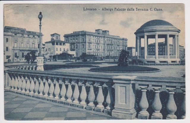1942 Antica Cartolina Di Livorno - Terrazza Ciano E Albergo Palazzo - Pic. Form.