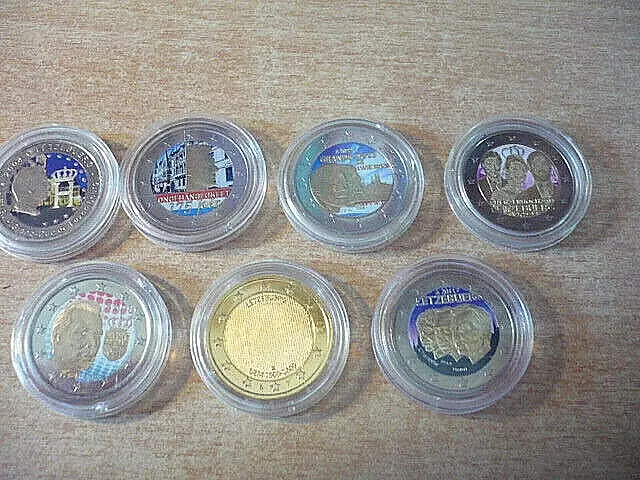 Lot 7x2€ LUXEMBOURG 6 COULEURS + 1 DOREE