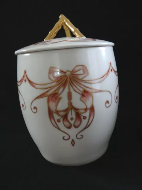 Antique T&V Tressemanes & Vogt LIMOGES Hand Painted Biscuit Jar Neoclassical