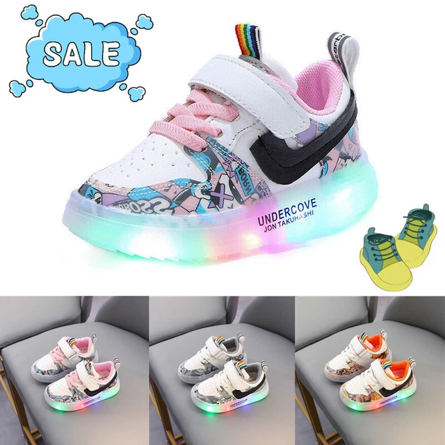 Baby Kids Shoes Toddler Light Up Luminous Sport Trainers LED Flash Sneakers UK