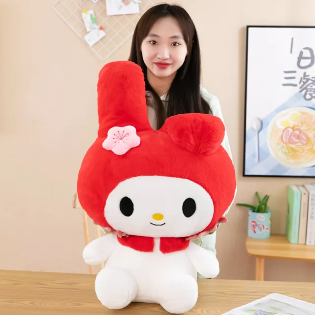 Large Cartoon My Melody Plush Doll Long Pillow Stuffed Toy Cushion Birthday Gift