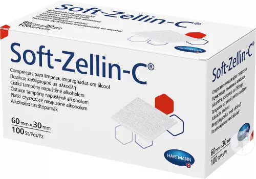 2.000 tamponi alcolici 30% di sconto Soft-Zellin-C (Hartmann) - imballati singolarmente-