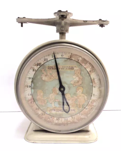 Antique Baby Scale New York John Chatillon & Sons Up To 25 Pounds P046B