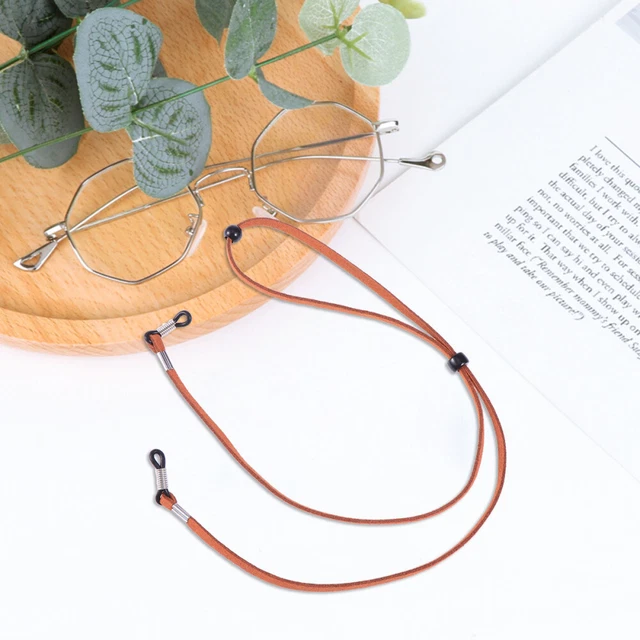 Gafas de cuero cuerda antideslizantes soporte de vidrio decorativo cuerda para mujer dama mujer