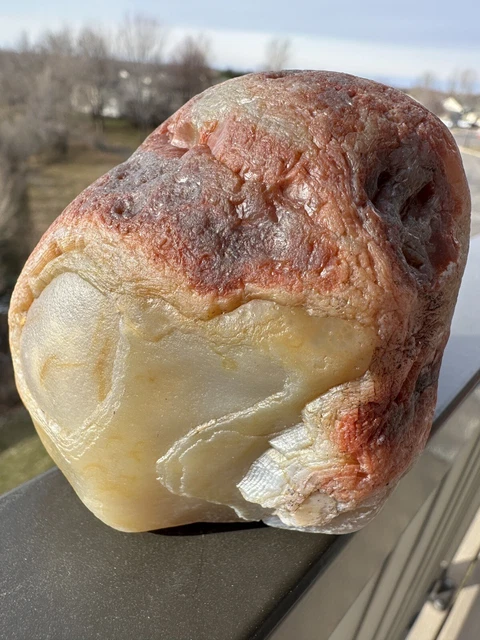 **Lake Superior Agate 1lb 3oz Top Shelf Stone Rough Peeler Pounder Banding**