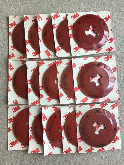 New Lot Of 15 3M Pn (80514) 7" Disc Pad Face Plate Ribbed  80514 Extra Hard Red