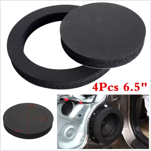4PCS 6.5" Inch Car Universal Speaker Insulation Ring Soundproof Cotton Pad Accs