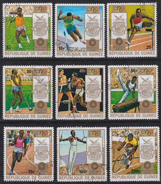 Guinea Guinée 1972 used Mi.640/48 A Olympische Spiele Olympic Games [st3383]