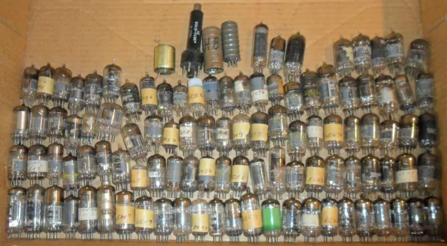 107 Vacuum Tubes Vintage Service Repair Stock TV Radio Untested Many Different T