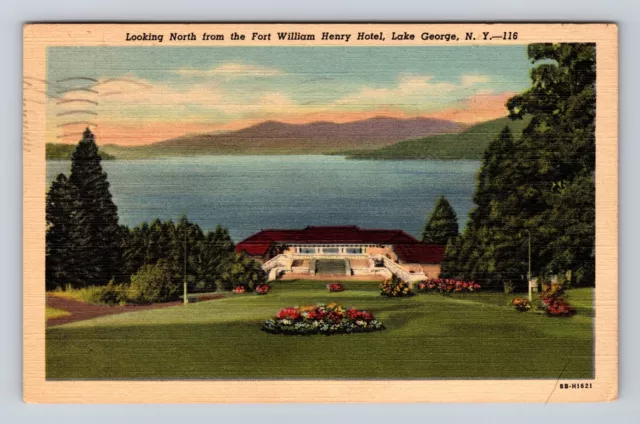 Lake George NY-New York, North Fort William Henry Hotel, Vintage c1957 Postcard