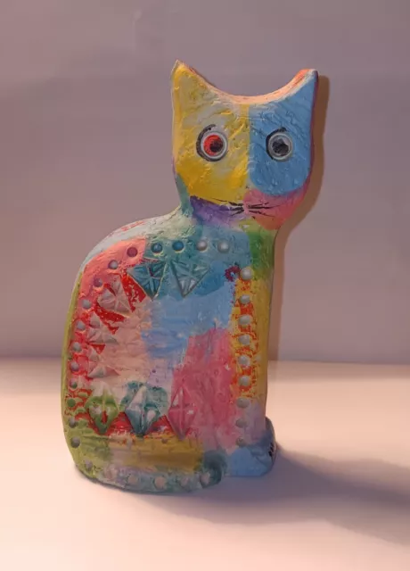 FLAVIA BY BITOSSI Aldo Londi Rare Colorful Cat Art Pottery Figurine ...