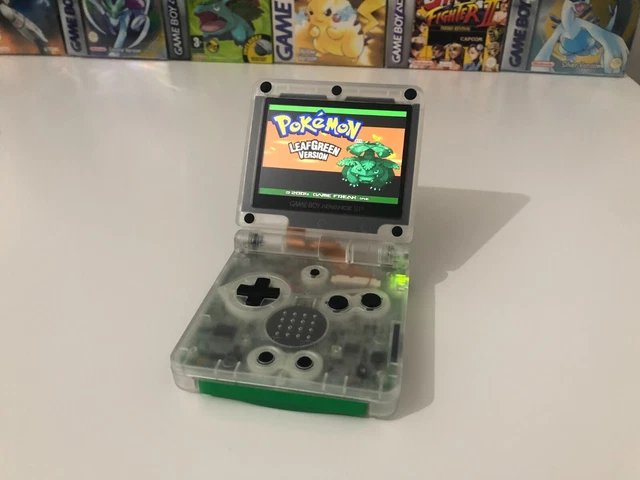 GAMEBOY ADVANCE SP with Backlit IPS V2 Screen Mod Custom Clear Shell ...