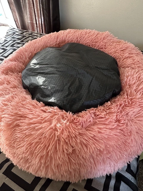 Plush Pet Bed Calming Donut Dog Bed Cat Bed Round Cuddler Nest Cushion Beds Mat 2