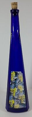Botella de vino decorativa vidrio azul cobalto 18-3/4" de alto vacío